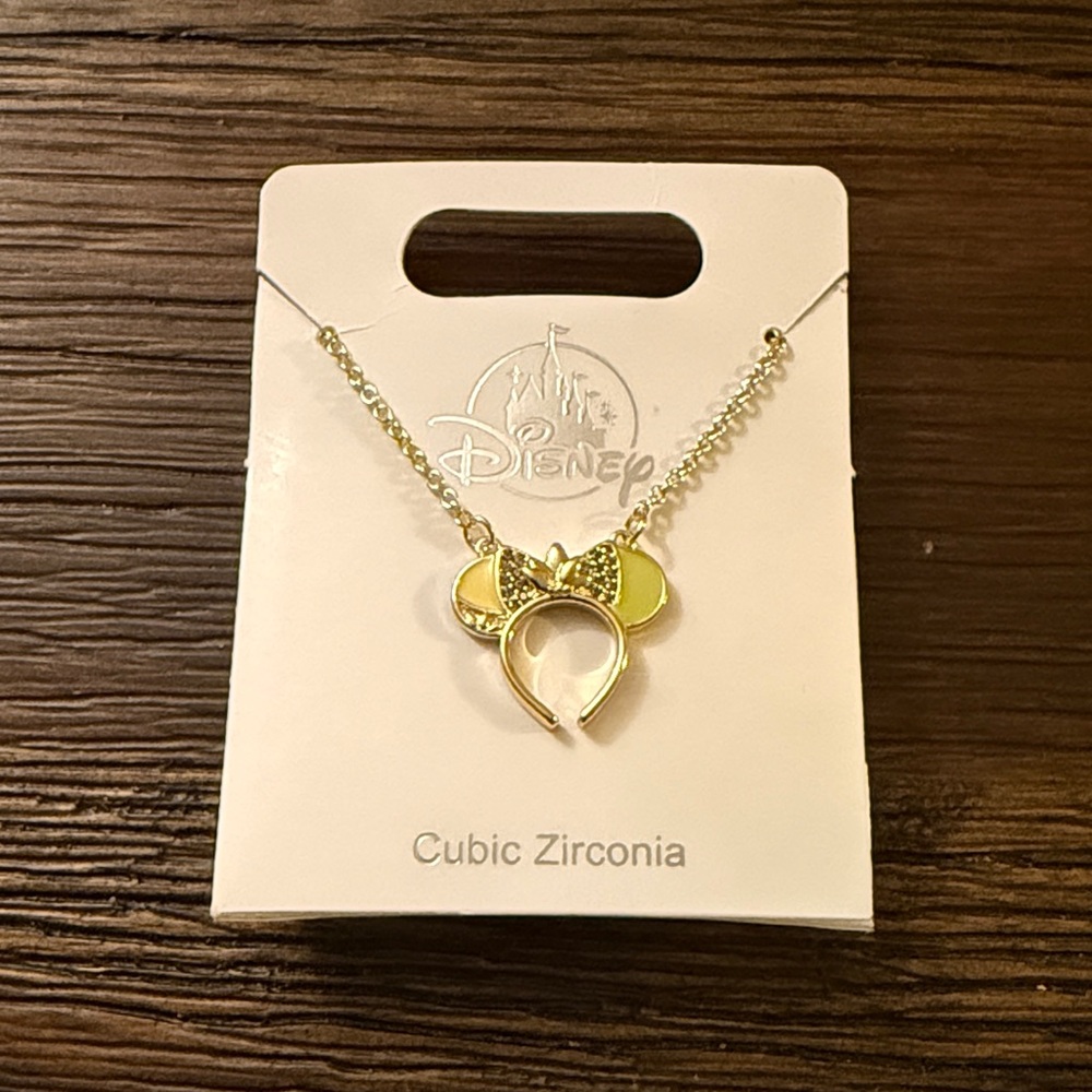 Disney Princess Tiana Gold Tone Ear Headband Necklace NWT